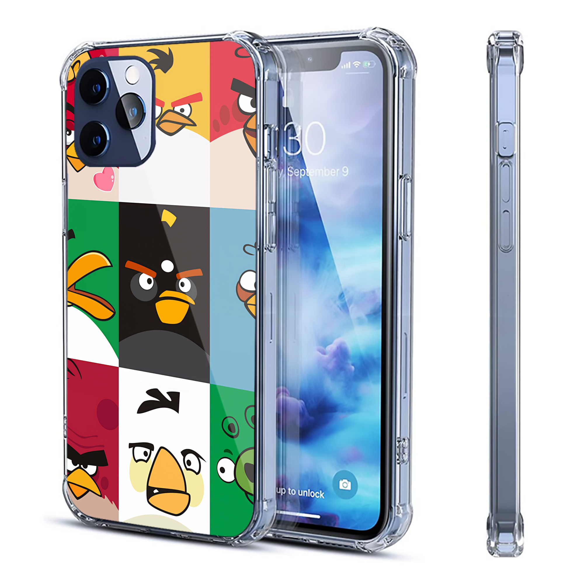 （画像用） Angry Birds アングリーバード 【iPhone 12シリーズ対応】透明スマホケース（クリアソフトケース）